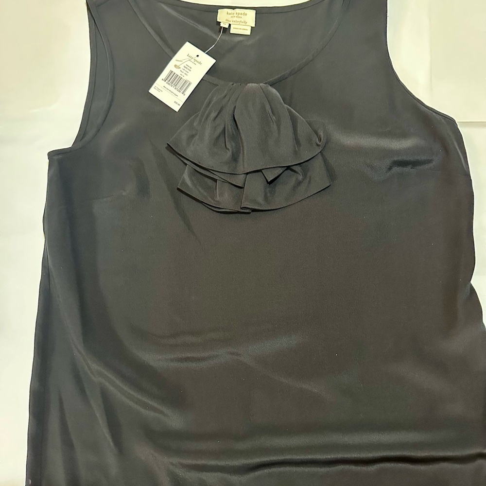 NWT Kate Spade Ciara Oak Room Sleeveless Top In Black, M